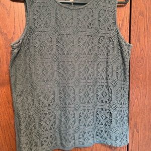 Talbots lace-front top